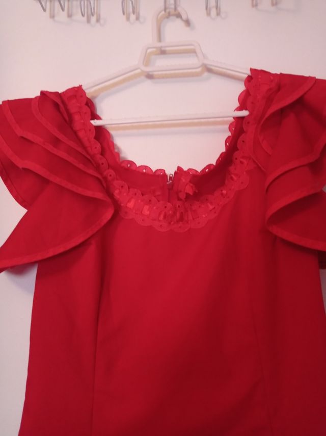Vestido de flamenca corto.