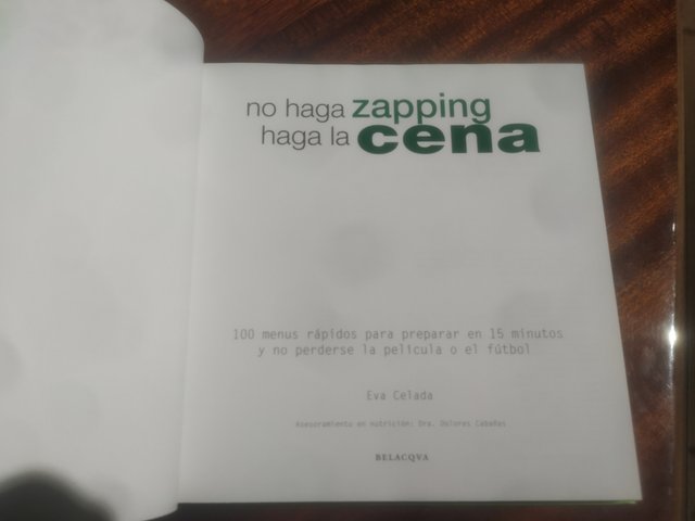 No haga zapping haga la cena. Eva Celada. Belacqva