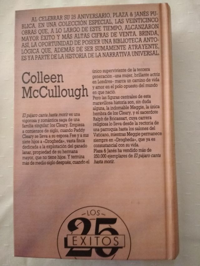 LIBRO El pájaro canta hasta morir