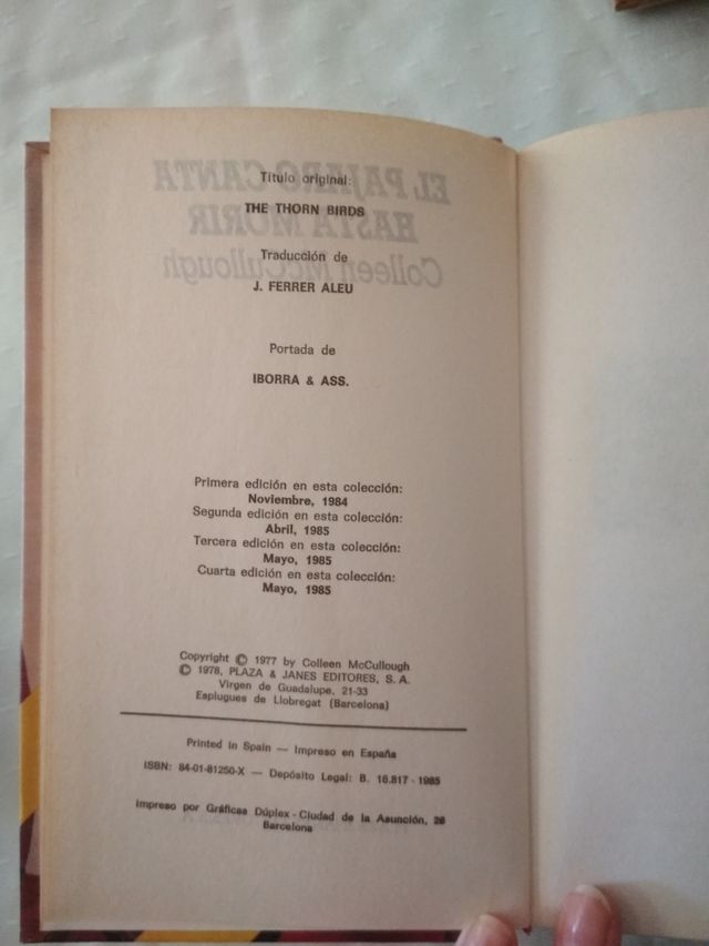 LIBRO El pájaro canta hasta morir