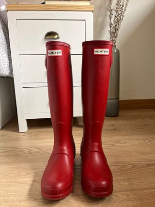 Botas Hunter rojas de segunda mano en WALLAPOP