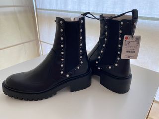 Botines Zara perlas de segunda mano en WALLAPOP