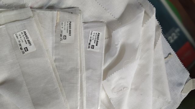 Lote de 7 retales de visillo bordados