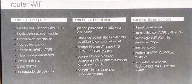 Router WiFi Sagem Fast 2604