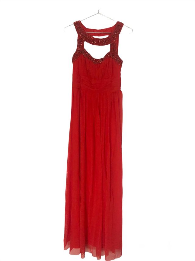 Vestido rojo largo para fiestas y bodas