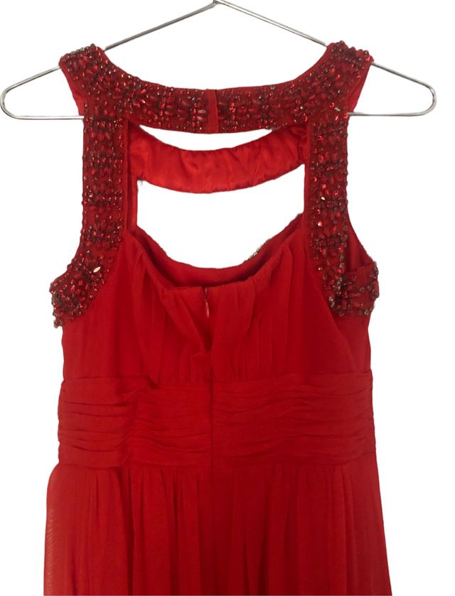 Vestido rojo largo para fiestas y bodas