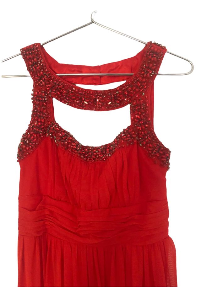 Vestido rojo largo para fiestas y bodas