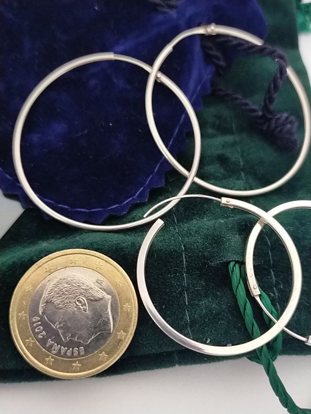 Pendientes AROS de plata nuevos