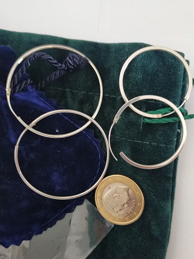 Pendientes AROS de plata nuevos