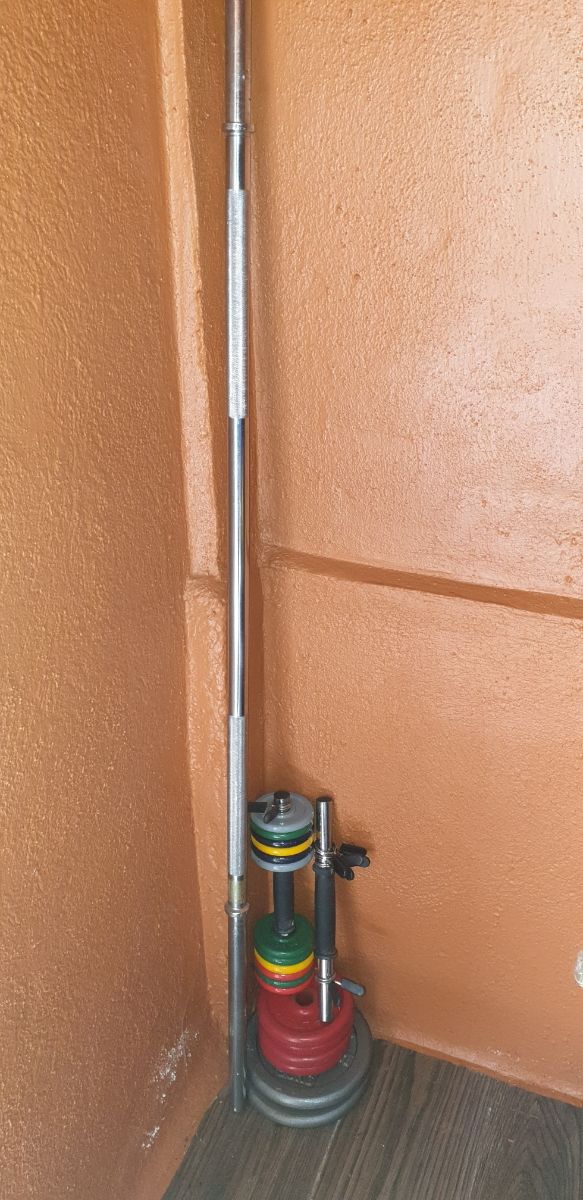 banco, barra larga , mancuernas