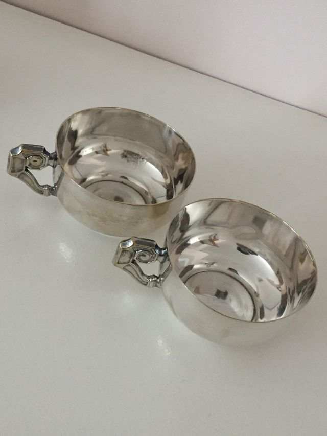 Dos Tazas de alpaca vintage