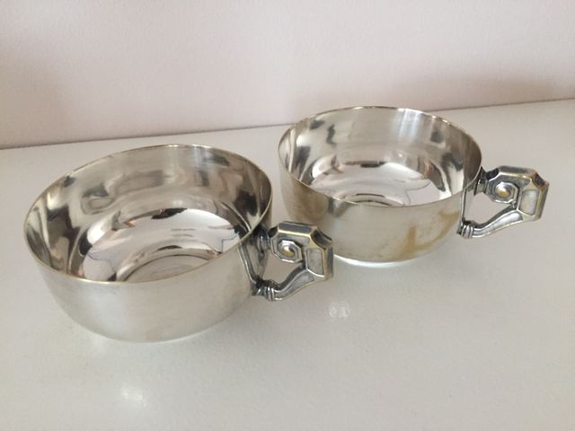 Dos Tazas de alpaca vintage