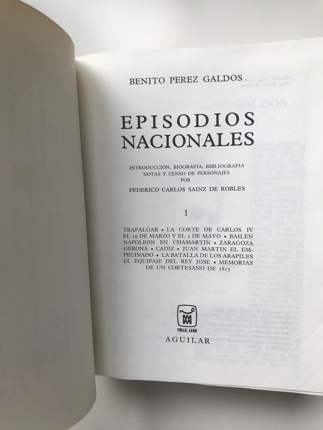 Obras Completas Episodios Nacionales Pérez Galdós.