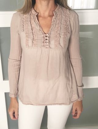 The No End Blusa cuello volante Zara- XL