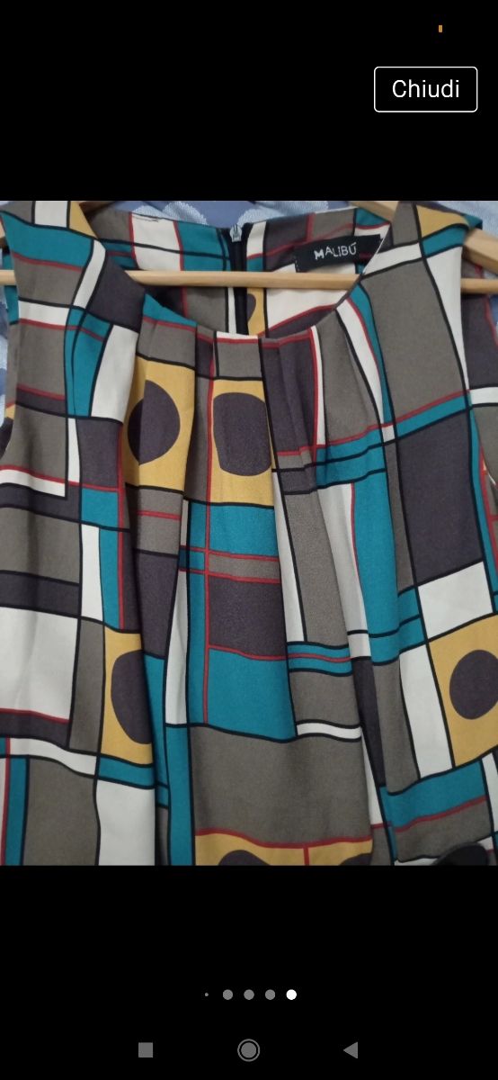 Abito donna primaverile fantasia geometrica