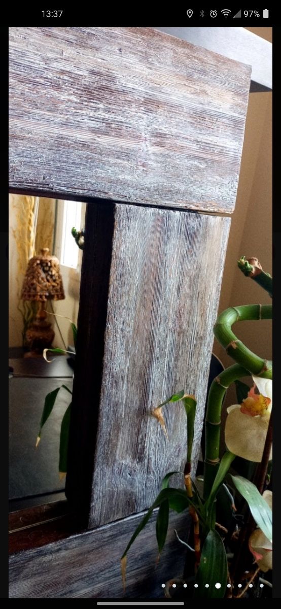 Espejo Madera Maciza Decapado.