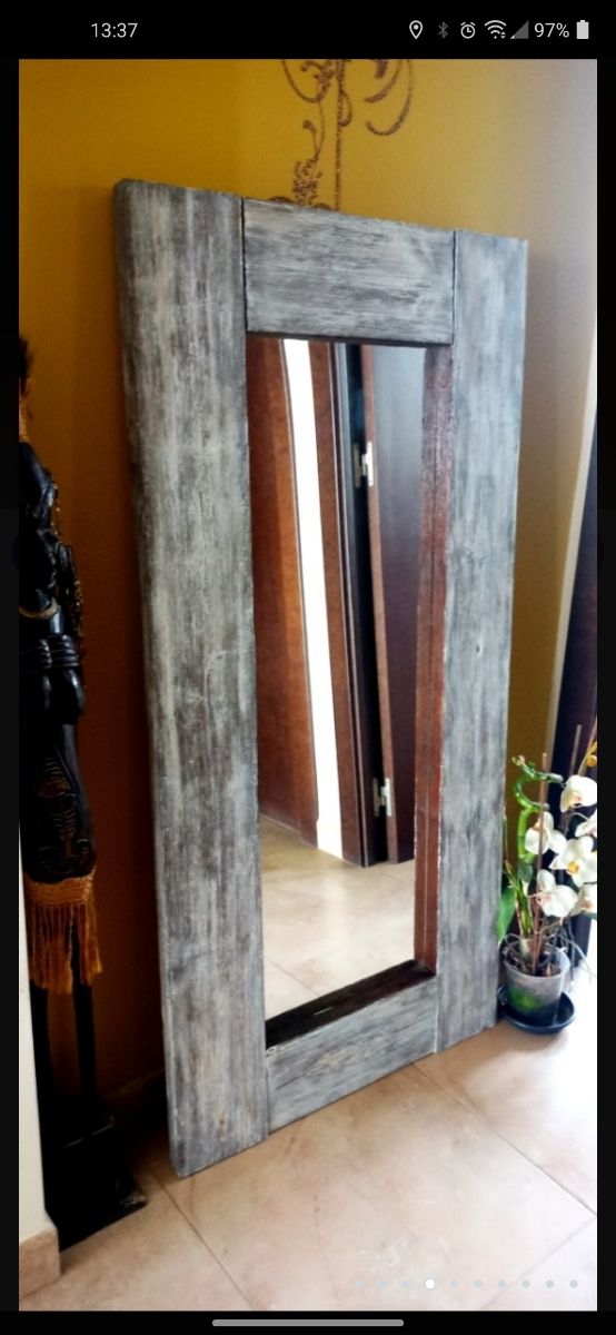 Espejo Madera Maciza Decapado.