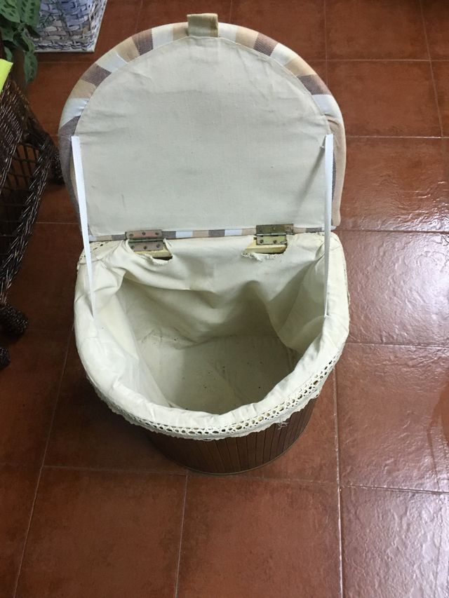 Cesto mimbre, para ropa sucia etc
