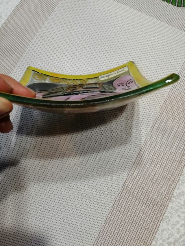 piattino vetro artistico "Omaggio a Klimt"