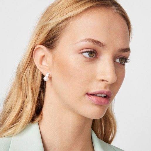 TOUS Pendientes Plata y Perlas