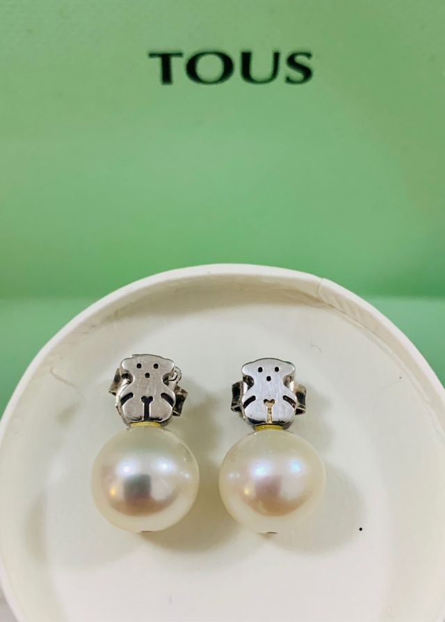 TOUS Pendientes Plata y Perlas