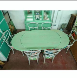 Mesa provenzal extensible + 6 sillas vintage