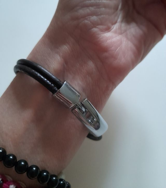 Pulsera cuero/metal