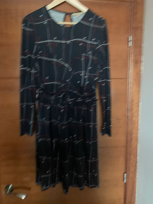 Vestido dolores promesas azul marino drapeado