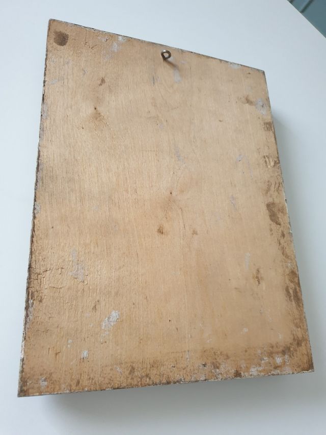 Escudo heráldico Madrid dragón tallado policromado