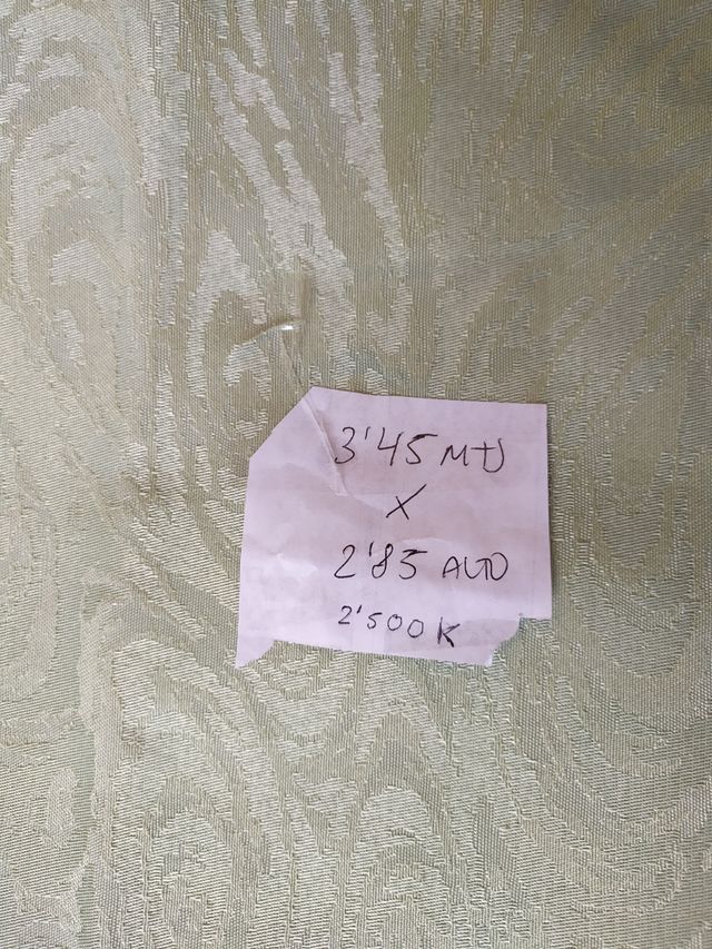 1 CORTE TELA LISA VERDE CLARO 3,45 MTS X 2,85