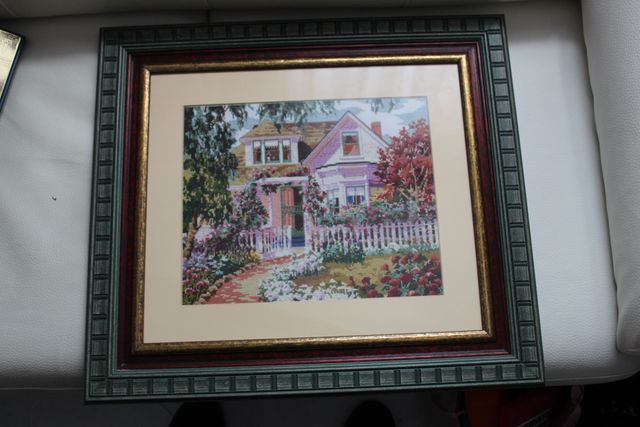 Cuadro punto de cruz con marco