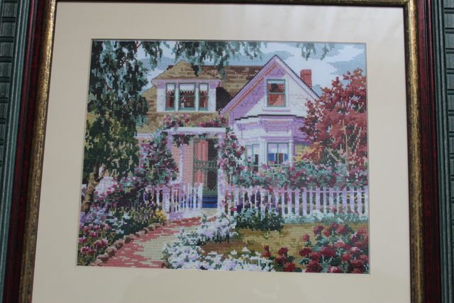 Cuadro punto de cruz con marco