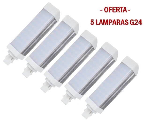 Pack 5 Lámparas de Led Bajo Consumo  G24-2835 9W-1