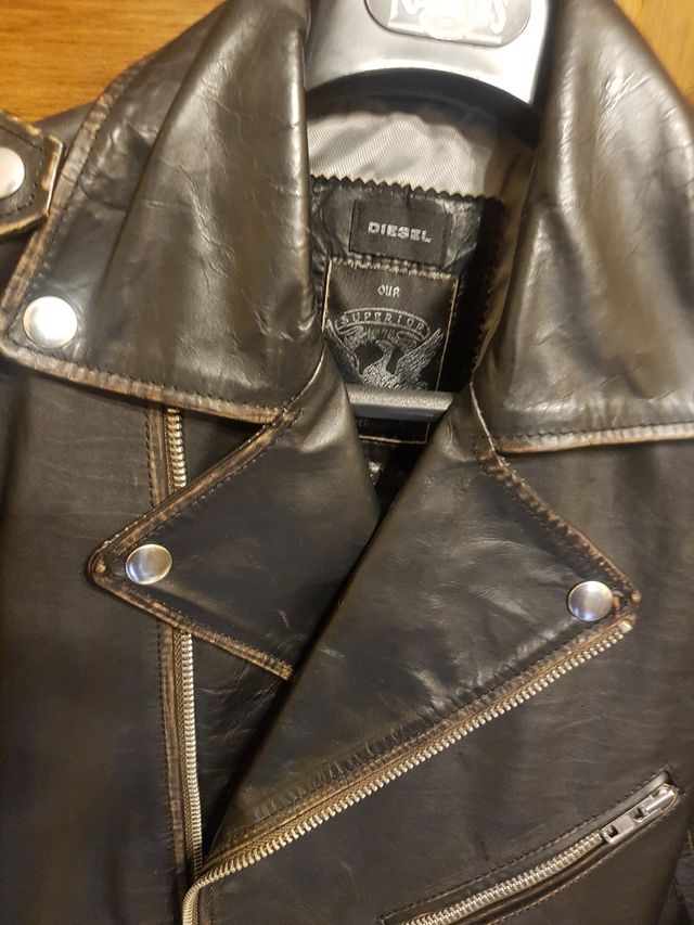 chaqueta cuero biker Diesel
