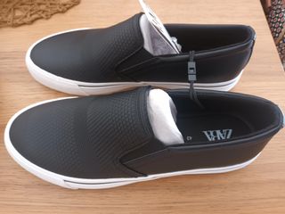 BAMBA PIEL SIN CORDONES - Azul Marino | ZARA España