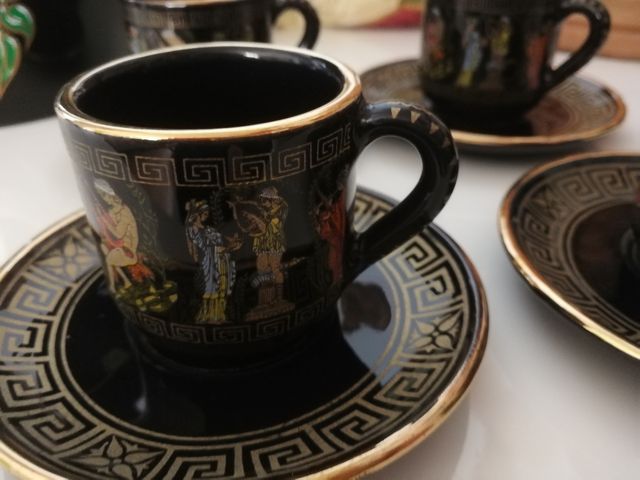 TAZAS GRIEGAS VINTAGE, 4 UNIDADES