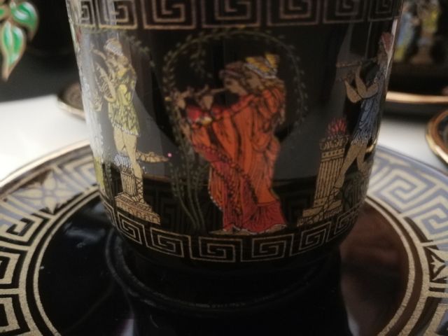 TAZAS GRIEGAS VINTAGE, 4 UNIDADES