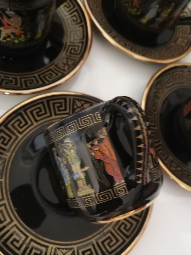 TAZAS GRIEGAS VINTAGE, 4 UNIDADES
