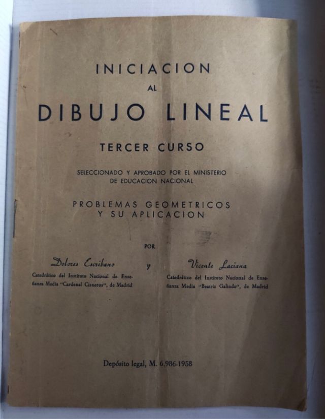 Iniciación al Dibujo Lineal. Tercer curso Año 1958