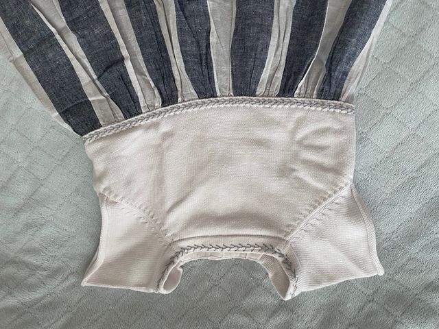 Vestido Neck&Neck blanco y rayas azul gris