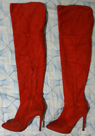 Botas altas de color rojo para mujer | FASHIOLA.es