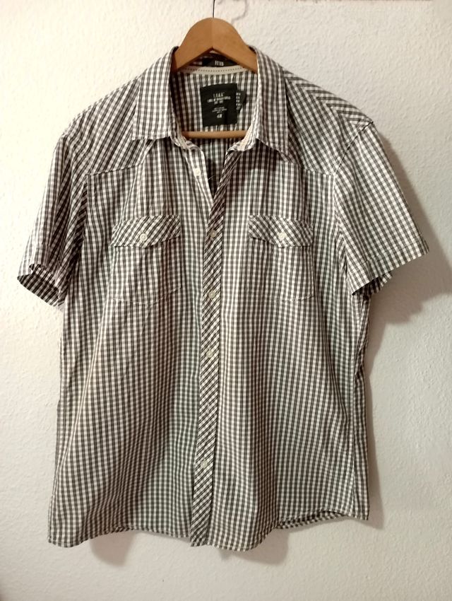 Camisa corta hombre de cuadros