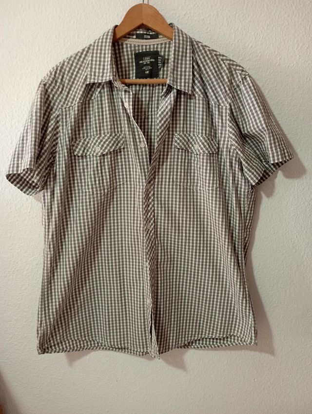 Camisa corta hombre de cuadros