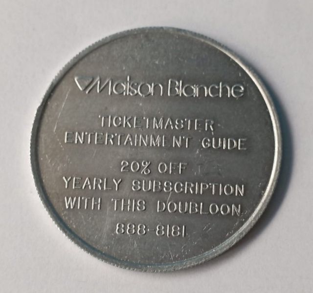 Ficha Token Doblón Coca-Cola Nueva Orleans 1989
