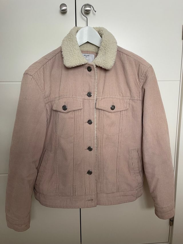 Chaqueta de pana rosa palo