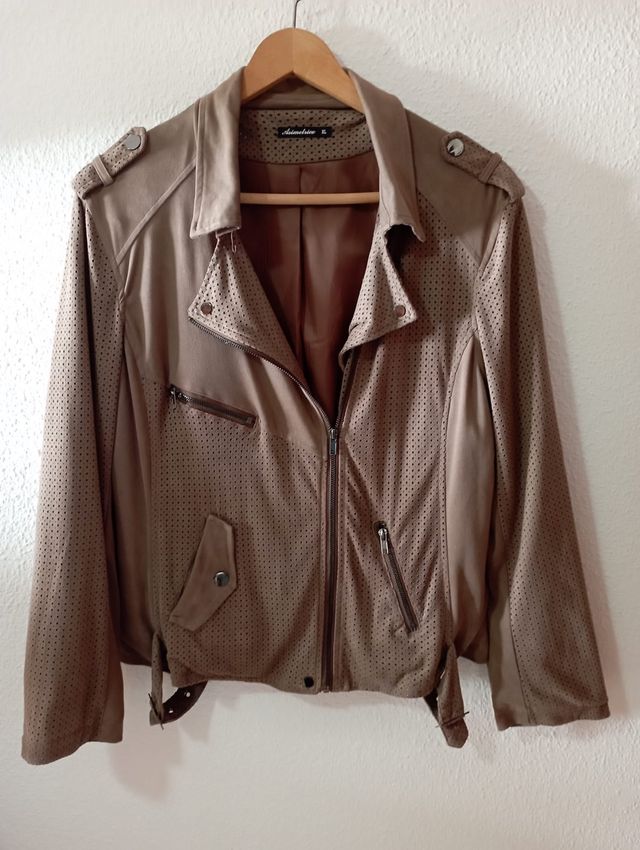 Cazadora tejido fino marrón