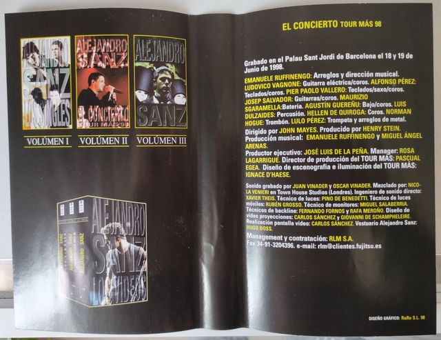 Alejandro Sanz. 3 VHS.