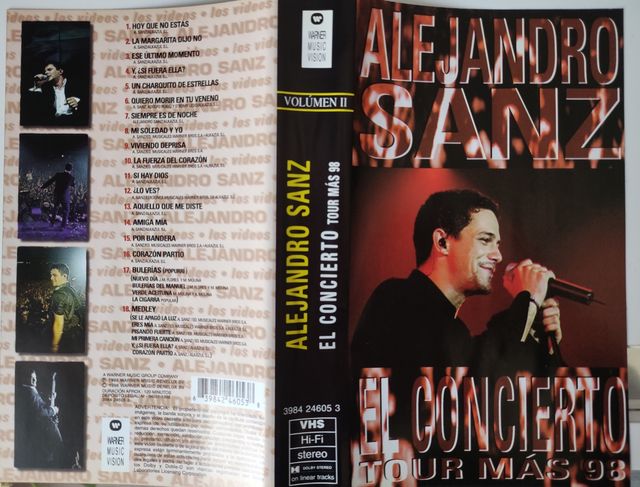 Alejandro Sanz. 3 VHS.