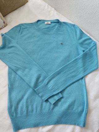 Ropa de punto y sudaderas Mujer | Lacoste Jersey de algodón con cuello  redondo Blanco/Beige ⋆ Ayto Ojen