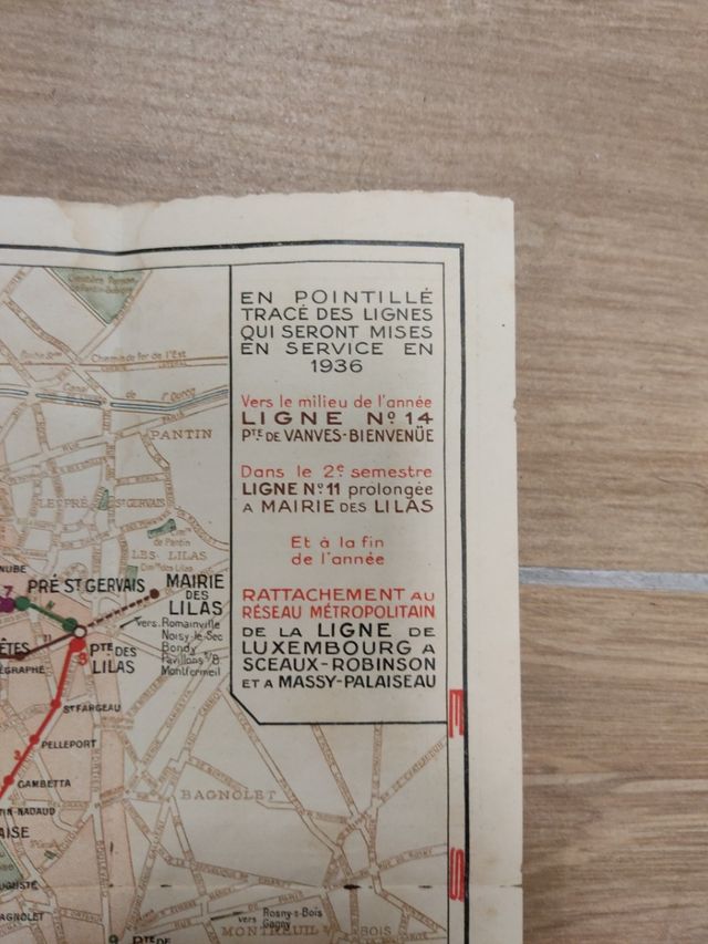 Parigi. Vecchio piano della metropolitana. 1936